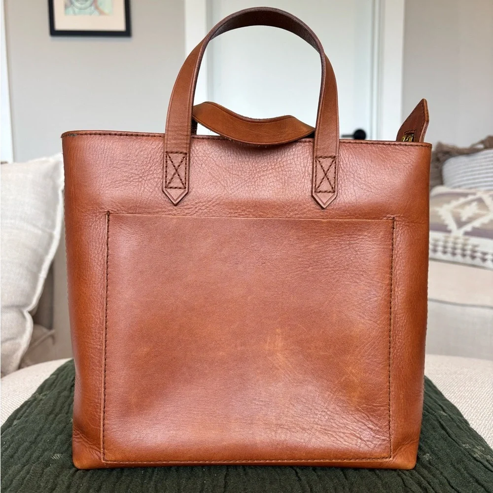 Madewell Small Tan Leather Tote 017 - Picture 1 of 11